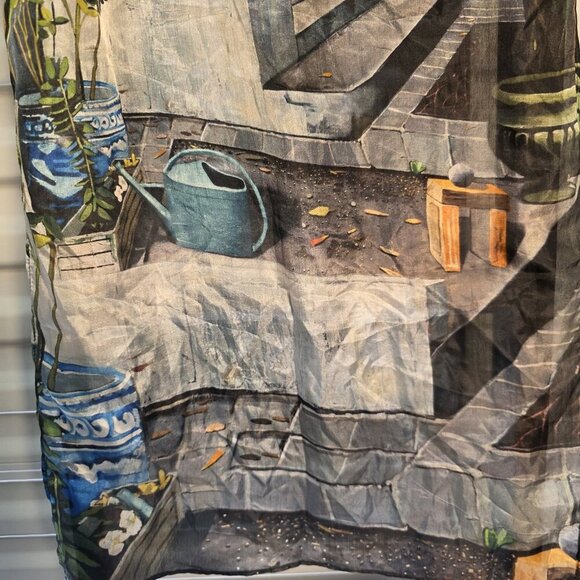 aventures des toiles Silk Scarf Garden Patio Print 70x17in Approximate
